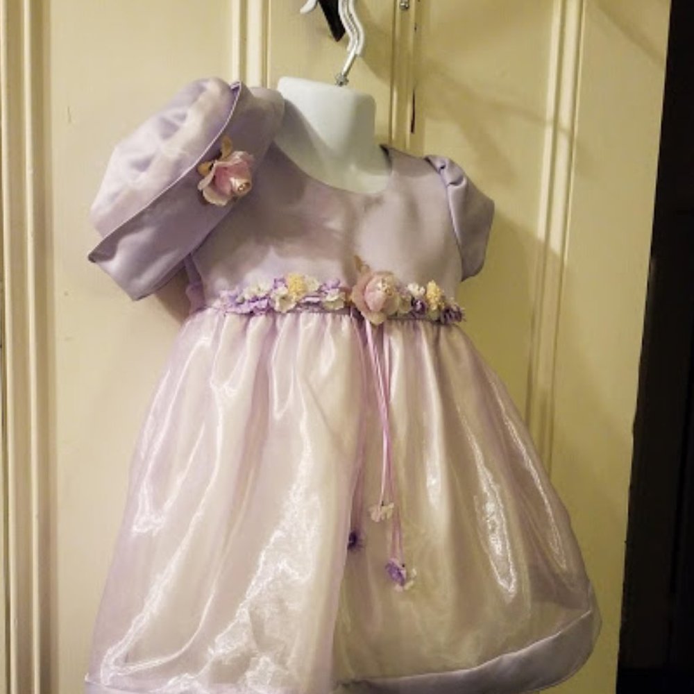 Melody Girls Lavender Easter Dress & Hat XL (5-6)